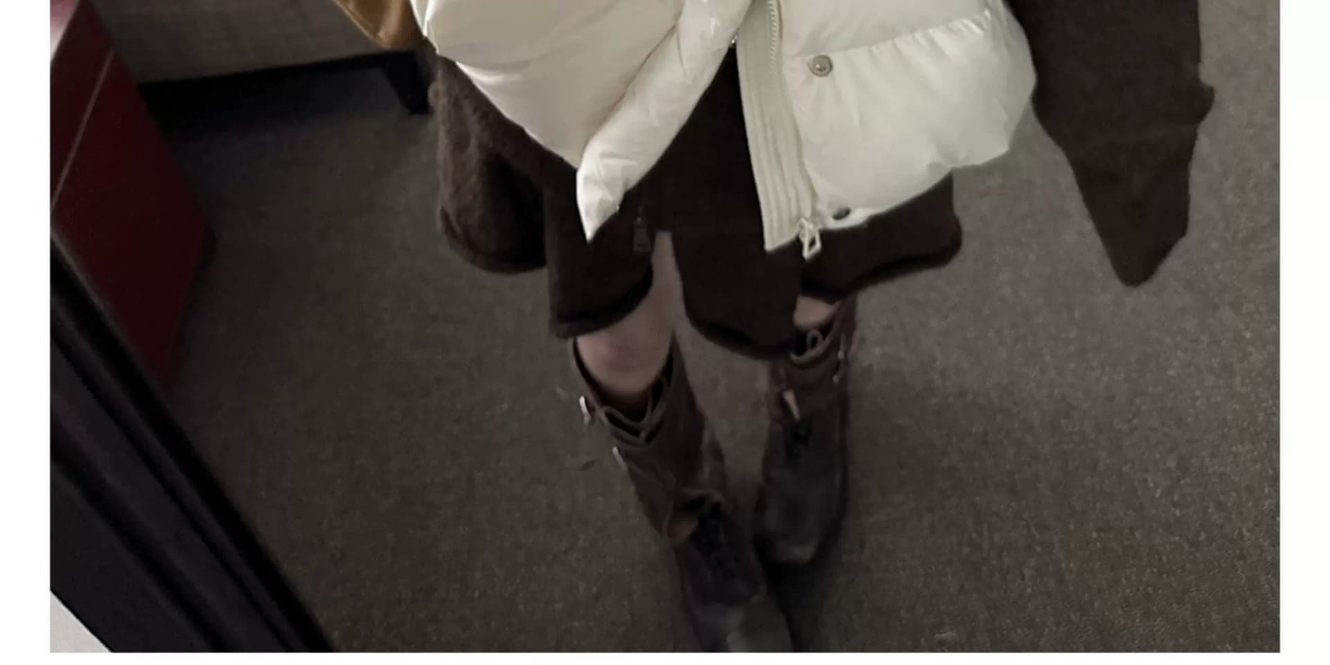 um 한 부서 니트 세트 여성 가을 겨울 양모 루즈핏 느긋한 지퍼 스웨터 오픈 가디건 반신 미니 스커트 투피스 세트 상세 이미지 16