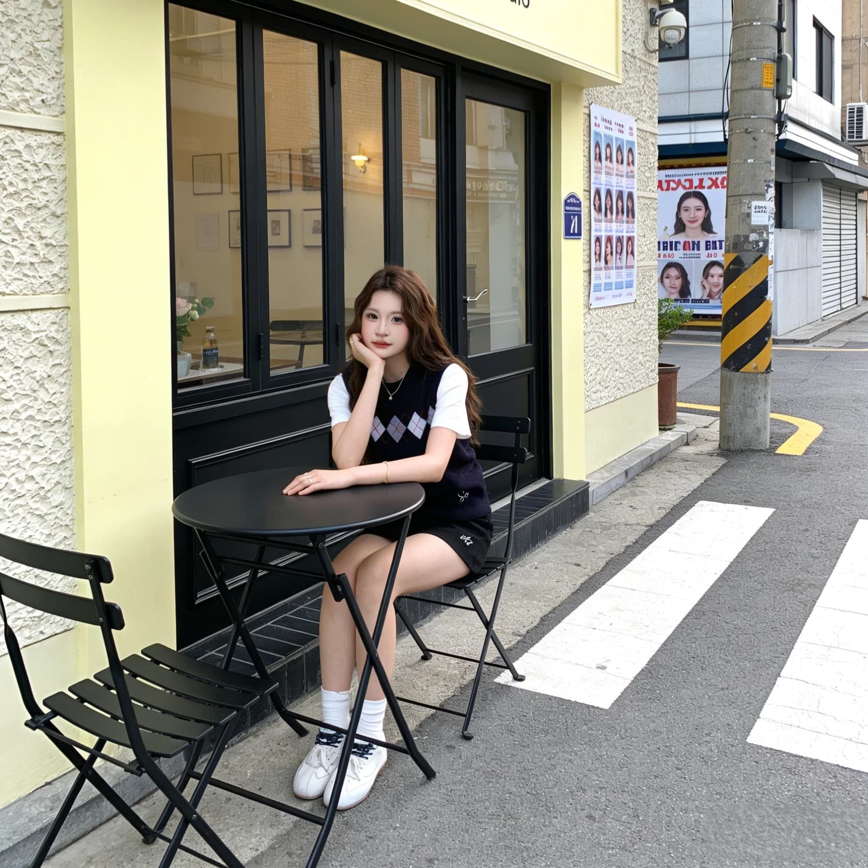 순수한 욕망 학원 스타일 링 체크무늬 니트 조끼 여성 여름 섹션 민소매 라운드 넥 자카드 다용도 스웨터 스택 착용 조끼 상세 이미지 4