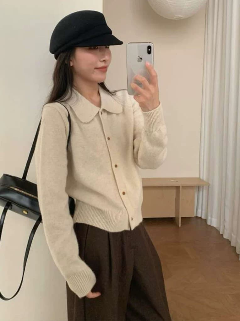 2026 새로운 폴로 칼라 샤 징 버클 품격 니트 오픈 가디건 여성 가을 겨울 슈퍼 잘 생긴 ~ 중 부드러운 찹쌀 스웨터 코트 맨위 상세 이미지 7