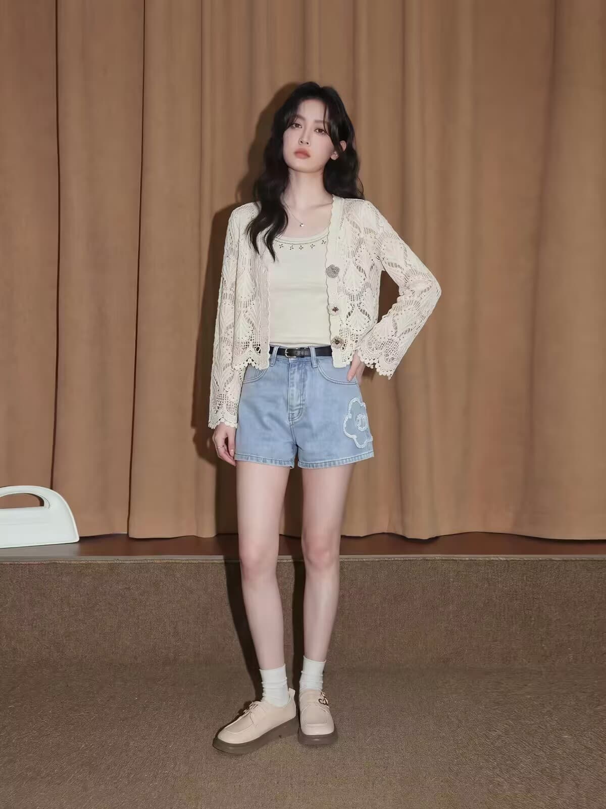 레트로 홀로우 아웃 자외선 차단 긴팔 니트 오픈 가디건 여성 2026 여름 새로운 맨위 상세 이미지 7