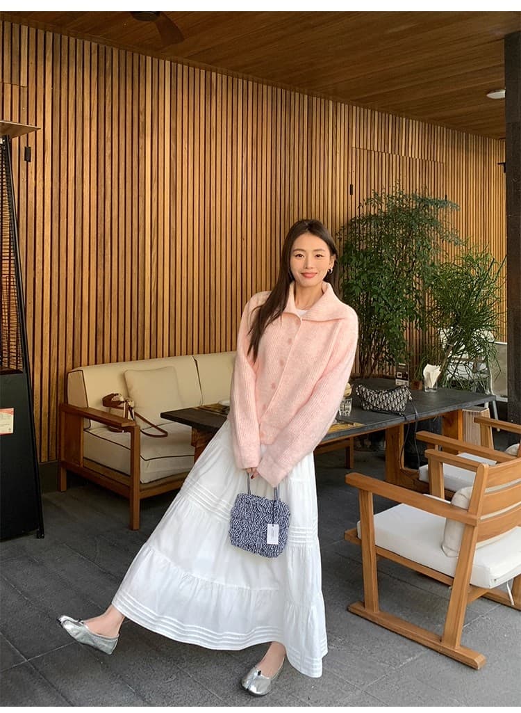 포함 양모 저항 올린 사람 : 공 터틀넥 스웨터 오픈 가디건 여성 새로운 레트로 폴로 칼라 루즈핏 품격 재킷 니트 맨위 상세 이미지 53