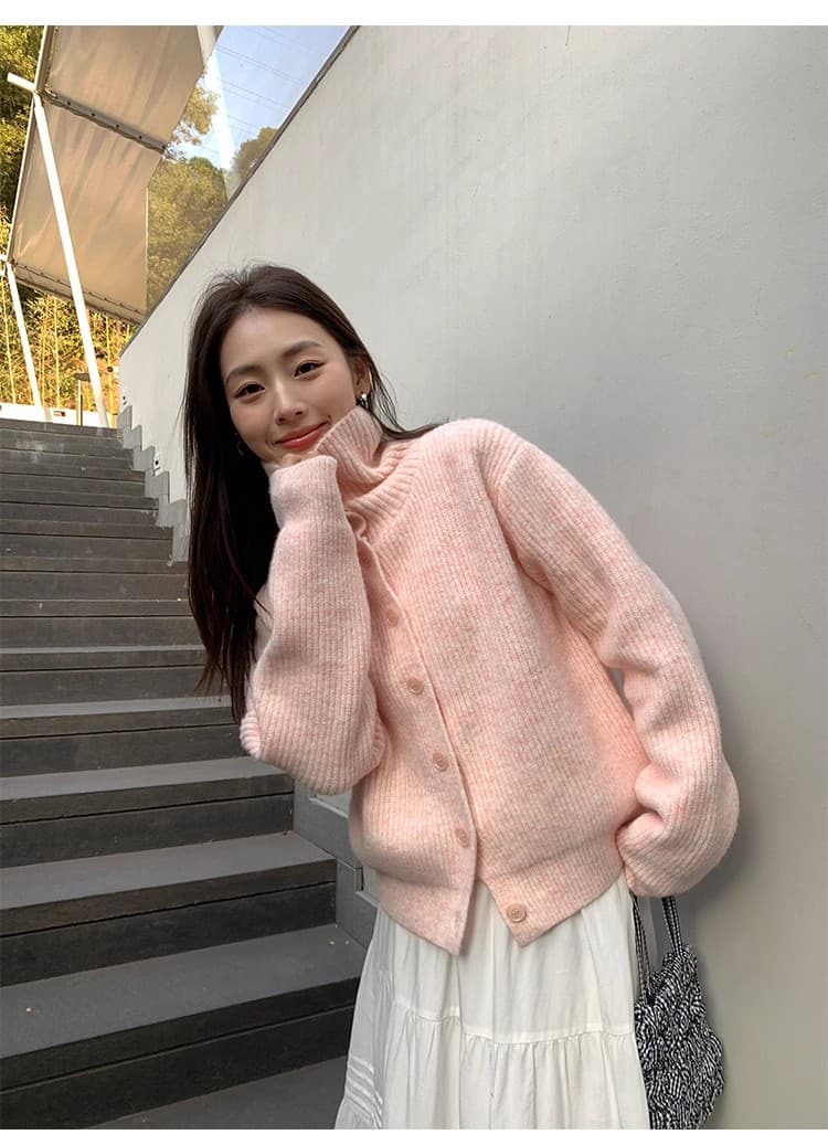 포함 양모 저항 올린 사람 : 공 터틀넥 스웨터 오픈 가디건 여성 새로운 레트로 폴로 칼라 루즈핏 품격 재킷 니트 맨위 상세 이미지 55