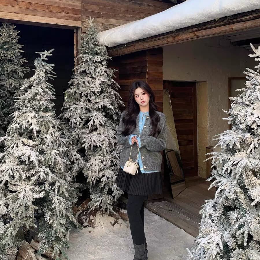 한 부서 페이크 레이어드 따뜻한 부드럽다 찹쌀 녹색 스웨터 오픈 가디건 여성 루즈핏 봄 가을 겨울 연령 감소 작은 청신 니트 재킷 이미지 5
