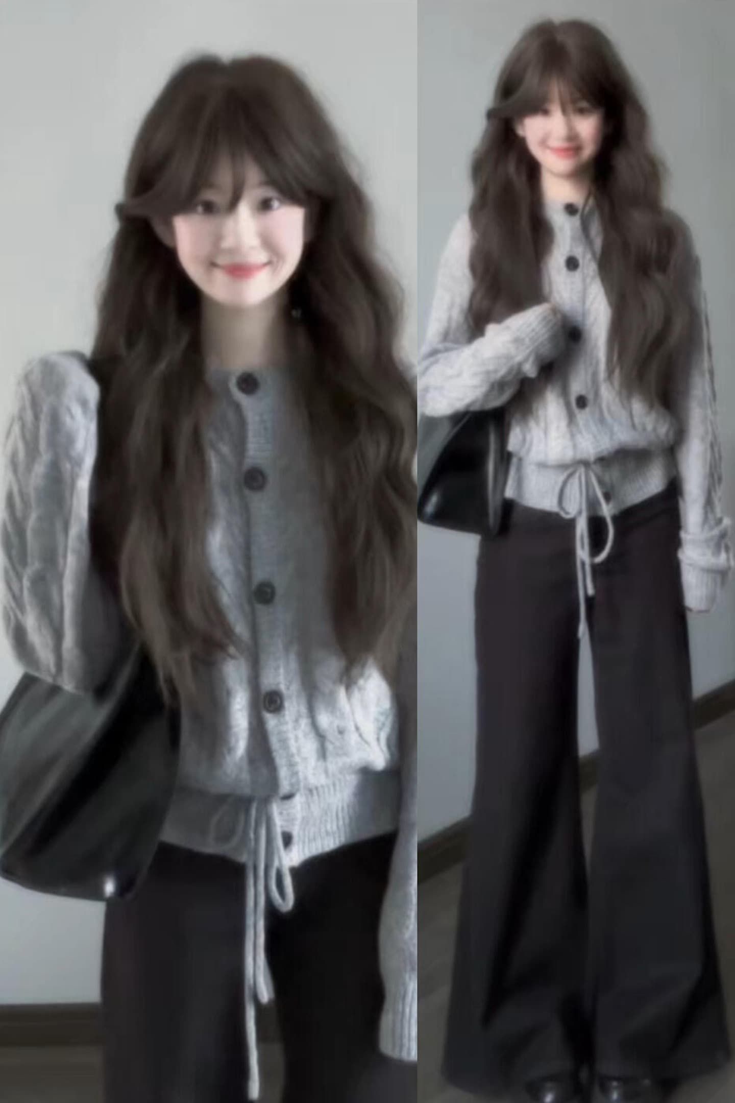 프랑스식 레트로 트위스트 무늬 니트 오픈 가디건 여성 가을 출퇴근 다용도 밑단 레이스업 학원 스타일 마 하이 울 스웨터 상세 이미지 3