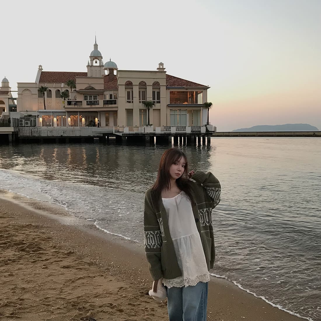 한 부서 품격 한국 chic 느긋한 루즈핏 레트로 자카드 스웨터 코트 보온 긴팔 니트 스웨터 오픈 가디건 여성 상세 이미지 12