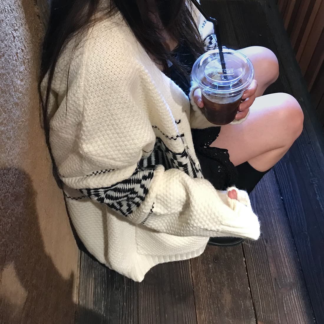한 부서 품격 한국 chic 느긋한 루즈핏 레트로 자카드 스웨터 코트 보온 긴팔 니트 스웨터 오픈 가디건 여성 상세 이미지 28