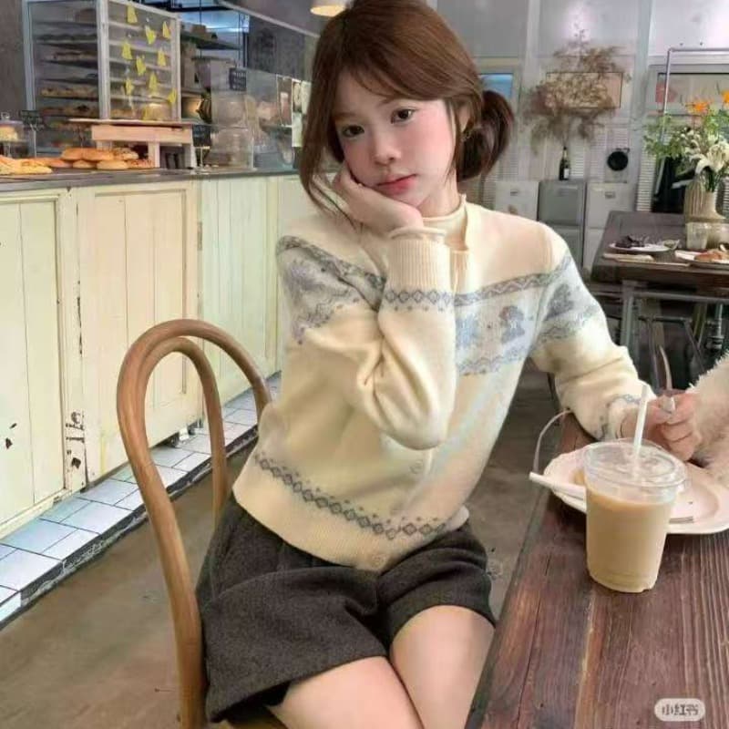 한 부서 연령 감소 외국 가스 니트 오픈 가디건 올해 인기 ~ 중 폭발 여성 의류 새로운 맨위 고유 한 자이언트 잘 생긴 스웨터 이미지 5