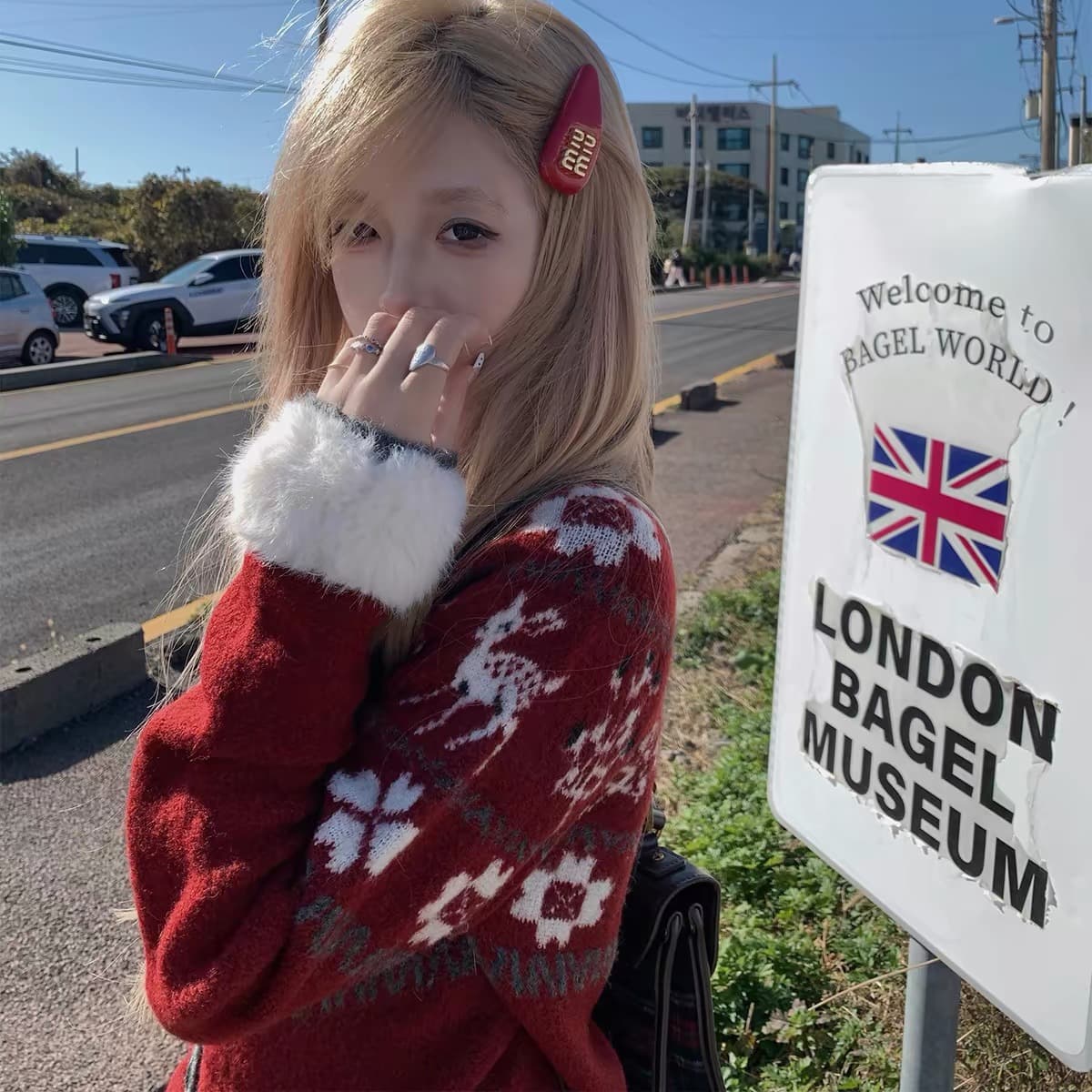 한 부서 2026 가을 겨울 새로운 탈착식 모피 칼라 공정한 섬 화이트 스웨터 코트 여성 뜨개질 오픈 가디건 맨위 이미지 5