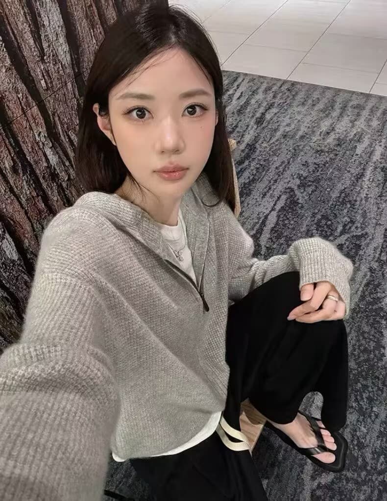 토지 작은 그룹 단색 후드 스웨터 코트 2026 가을 새로운 한 부서 다용도 루즈핏 연령 감소 슬림해 보이는 맨위 상세 이미지 1