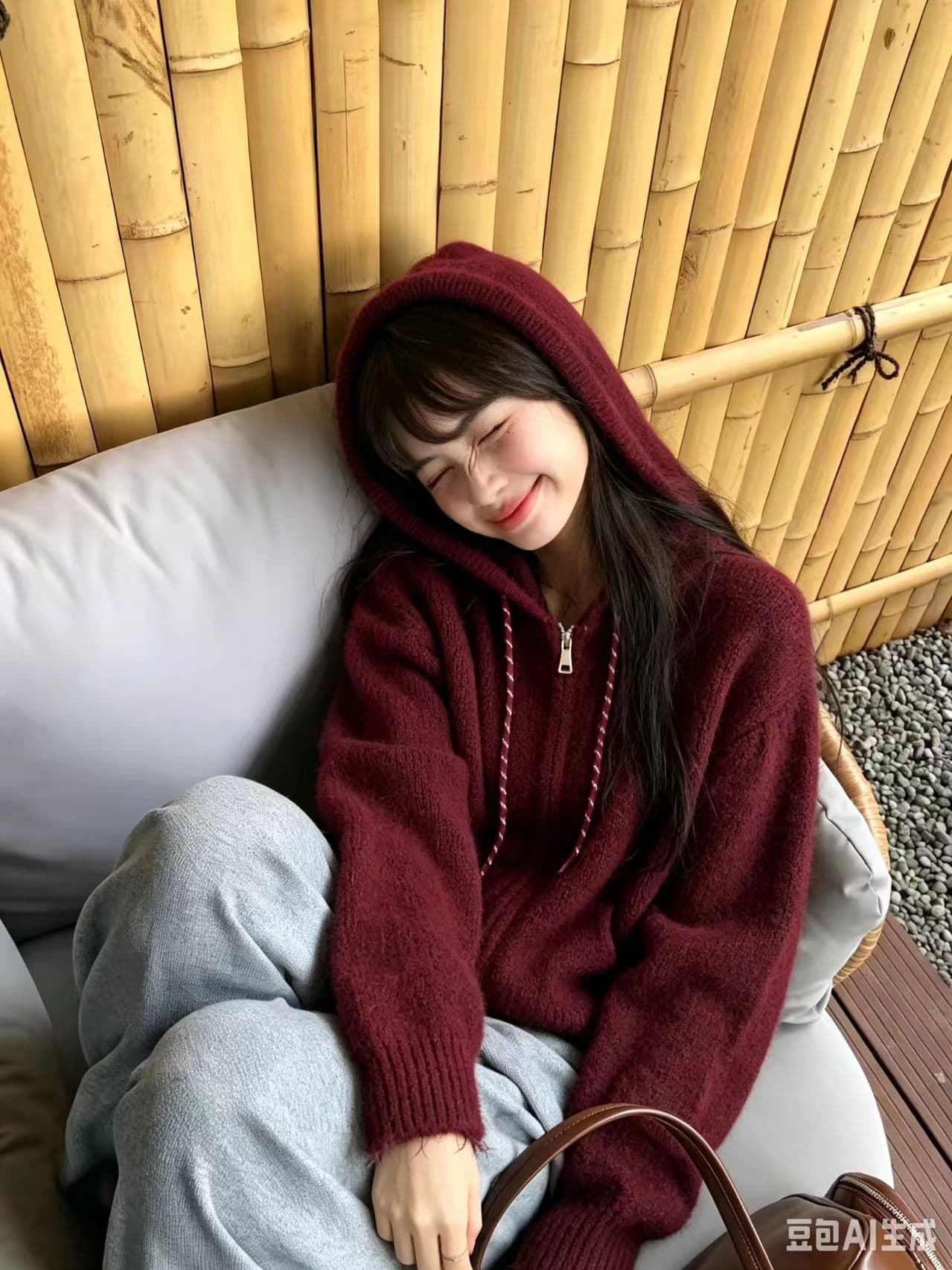 한 부서 느긋한 바람 니트 스웨터 후드티 오픈 가디건 새로운 슈퍼 잘 생긴 후드 두꺼운 재킷 맨위 트렌디 상세 이미지 3