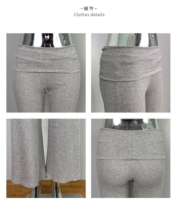 한국 동대문 한 팬 패션 다용도 섹시함 디스플레이 몸 여성 편안함 로우 웨이스트 부츠컷 캐주얼 긴 바지 여성 상세 이미지 4