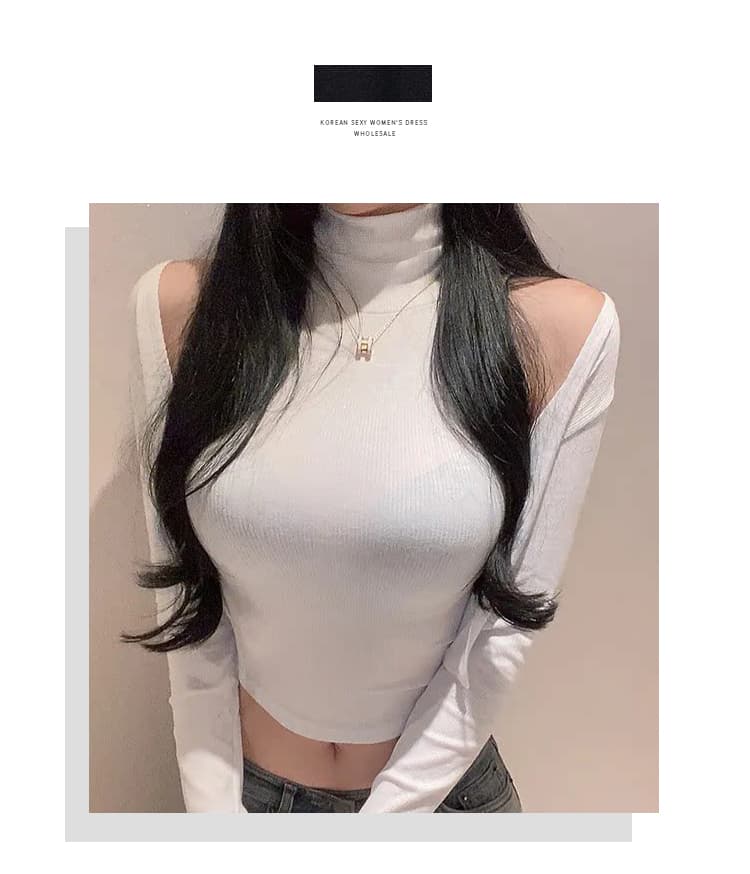 한국 동대문 한 부서 고급 센스 섹시함 순수한 욕망 바람 여성 터틀넥 조끼 오픈 가디건 투피스 세트 맨위 상세 이미지 1