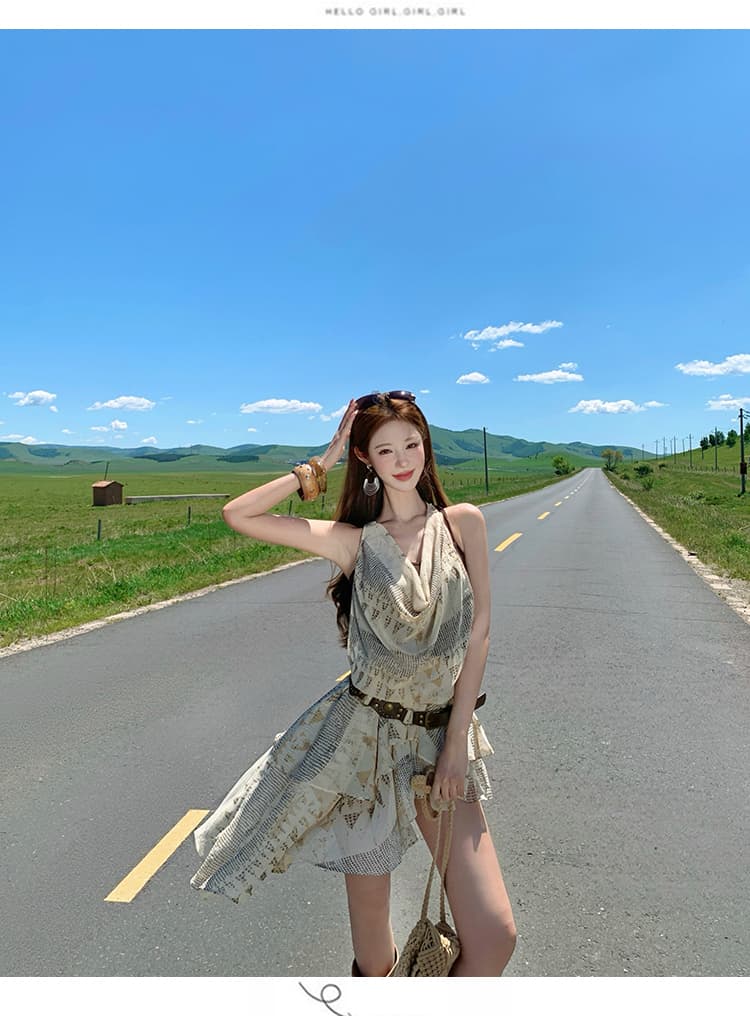 추안 웨스트 신강 불모지 바람이 아닙니다. 규칙 슬립 여성 드레스 여름 2026 새로운 특별 아름다운 꼬집기 허리 작은 치마 상세 이미지 14