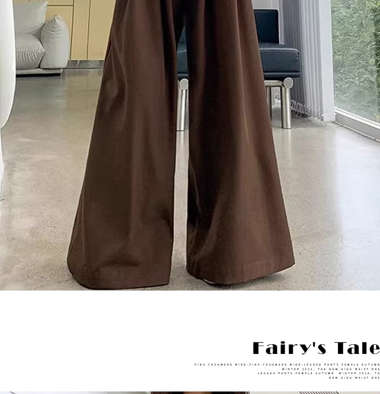 가을 임산부 와이드 레그 팬츠 외출용 느긋한 루즈핏 야마모토 바지 고급 센스 정장 바지 털이 있는 바닥 청소 바지 상세 이미지 27