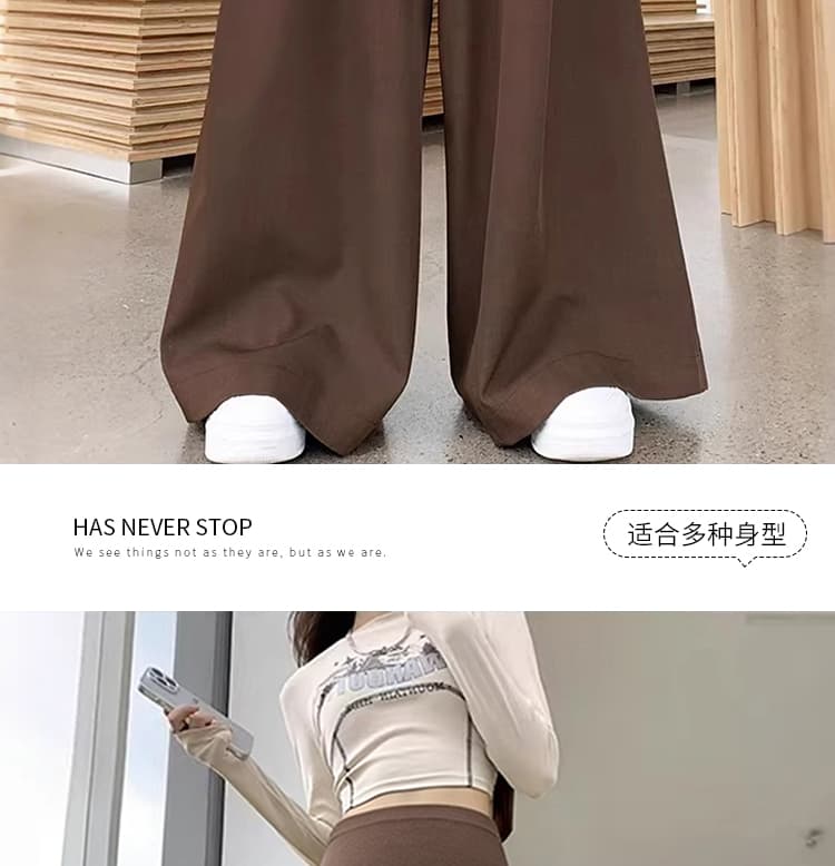 가을 임산부 와이드 레그 팬츠 외출용 느긋한 루즈핏 야마모토 바지 고급 센스 정장 바지 털이 있는 바닥 청소 바지 상세 이미지 29