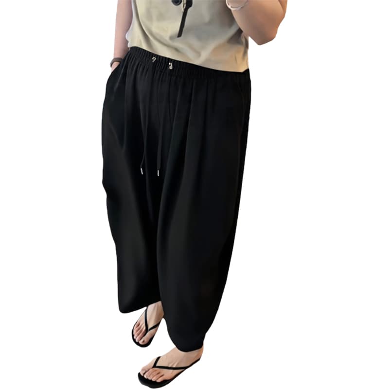 임산부 여름 섹션 새로운 하이웨이스트 슬림해 보이는 야마모토 캐주얼 바지 다용도 도루 센스 9 포인트 할란 임산부 루즈핏 바지 이미지 5