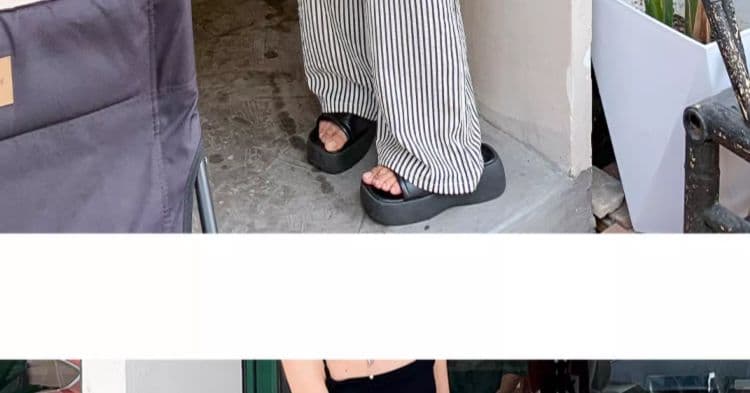 임산부 바지 스트라이프 와이드 레그 팬츠 여름 새로운 하이웨이스트 도루 센스 버블 면 스트레이트 세로 줄무늬 캐주얼 차가운 바지 상세 이미지 39