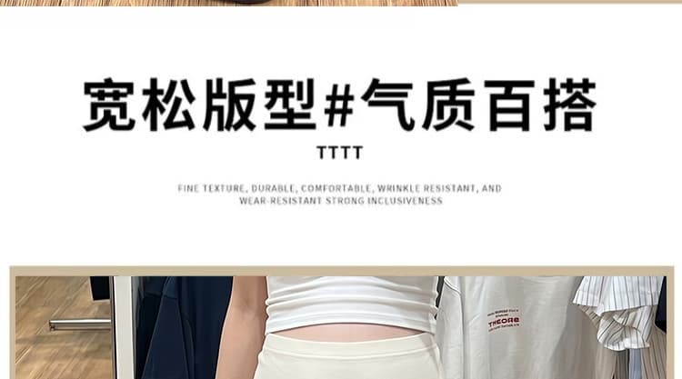 임산부 봄 여름 섹션 일본식 아마 스트라이프 와이드 레그 팬츠 하이웨이스트 슬림해 보이는 느긋한 면 린넨 바닥 청소 바지 느슨함 센스 바지 얇은 상세 이미지 18