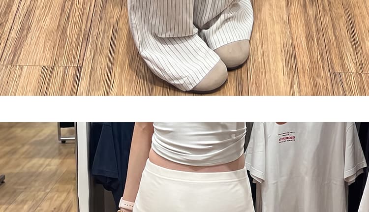임산부 봄 여름 섹션 일본식 아마 스트라이프 와이드 레그 팬츠 하이웨이스트 슬림해 보이는 느긋한 면 린넨 바닥 청소 바지 느슨함 센스 바지 얇은 상세 이미지 48