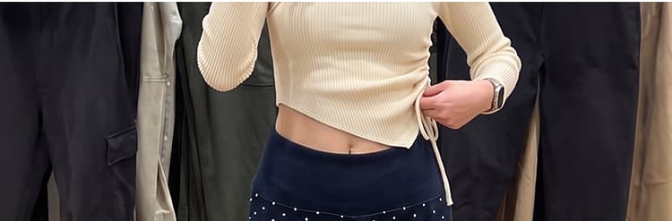 가을 의상 임산부 느긋한 도트 무늬 부츠컷 굴곡 바지 임산부 바지 하이웨이스트 슬림해 보이는 캐주얼 스트레이트 바닥 청소 바지 가을 상세 이미지 43