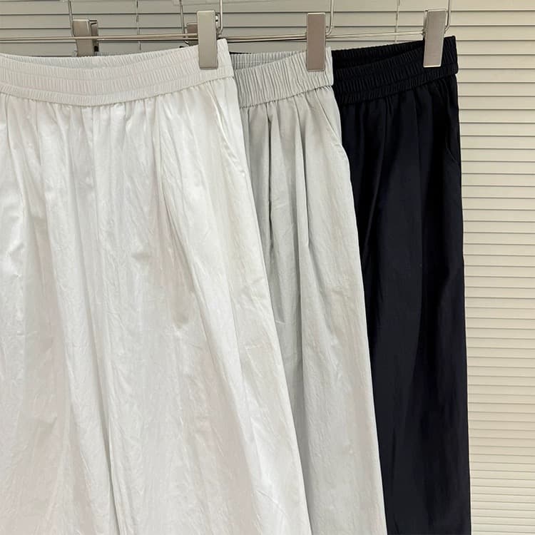 선물 화물 작은 키 한 부서 미니멀리즘 캐주얼 바지 여성 여름 새로운 루즈핏 스트레이트 슬림해 보이는 목이버섯 레이스 와이드 레그 팬츠 상세 이미지 3