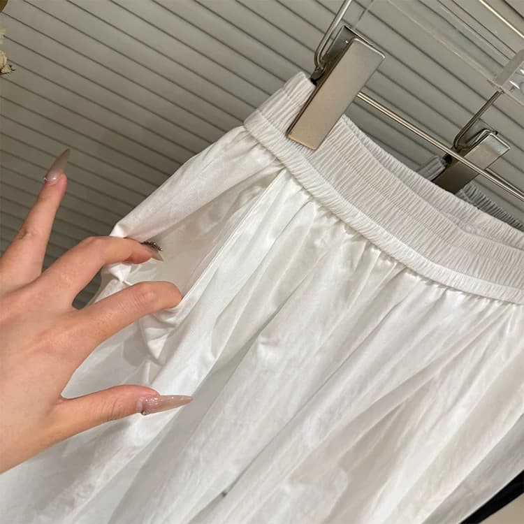 선물 화물 작은 키 한 부서 미니멀리즘 캐주얼 바지 여성 여름 새로운 루즈핏 스트레이트 슬림해 보이는 목이버섯 레이스 와이드 레그 팬츠 상세 이미지 10