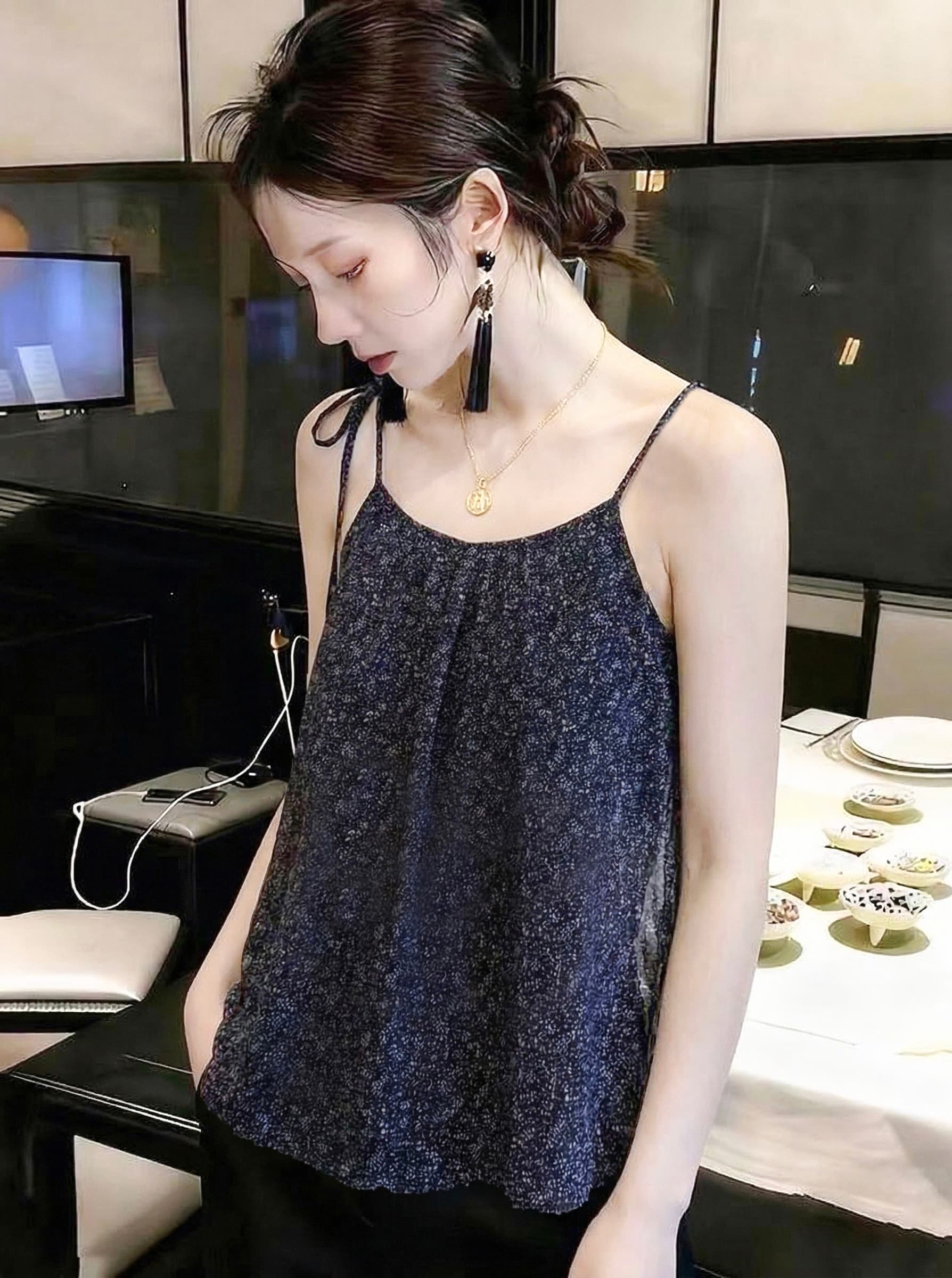 검정색 조끼 슬립 여성 셔츠 한국 동다 내부 가져 가라. 달콤한 매운맛 바람 슬림해 보이는 루즈핏 Chic 작은 셔츠