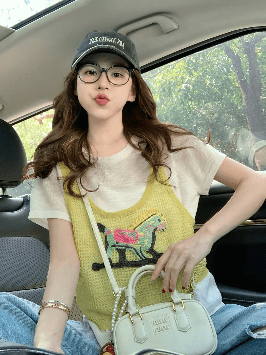 페이크 레이어드 패치워크 반팔 티셔츠 여성 2026 새로운 여름 얇은 스타일 디자인 센스 루즈핏 연령 감소 작은 키 맨위 상세 이미지 4