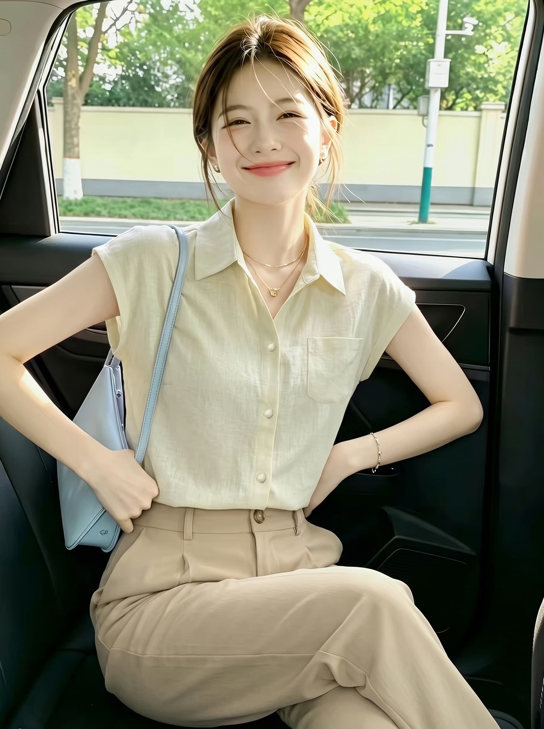 패션 미니멀리즘 아름다운 우유 살구 색상 폴로 칼라 반팔 여성 셔츠 여름 새로운 고유 한 출퇴근 다용도 표지 고기 작은 셔츠