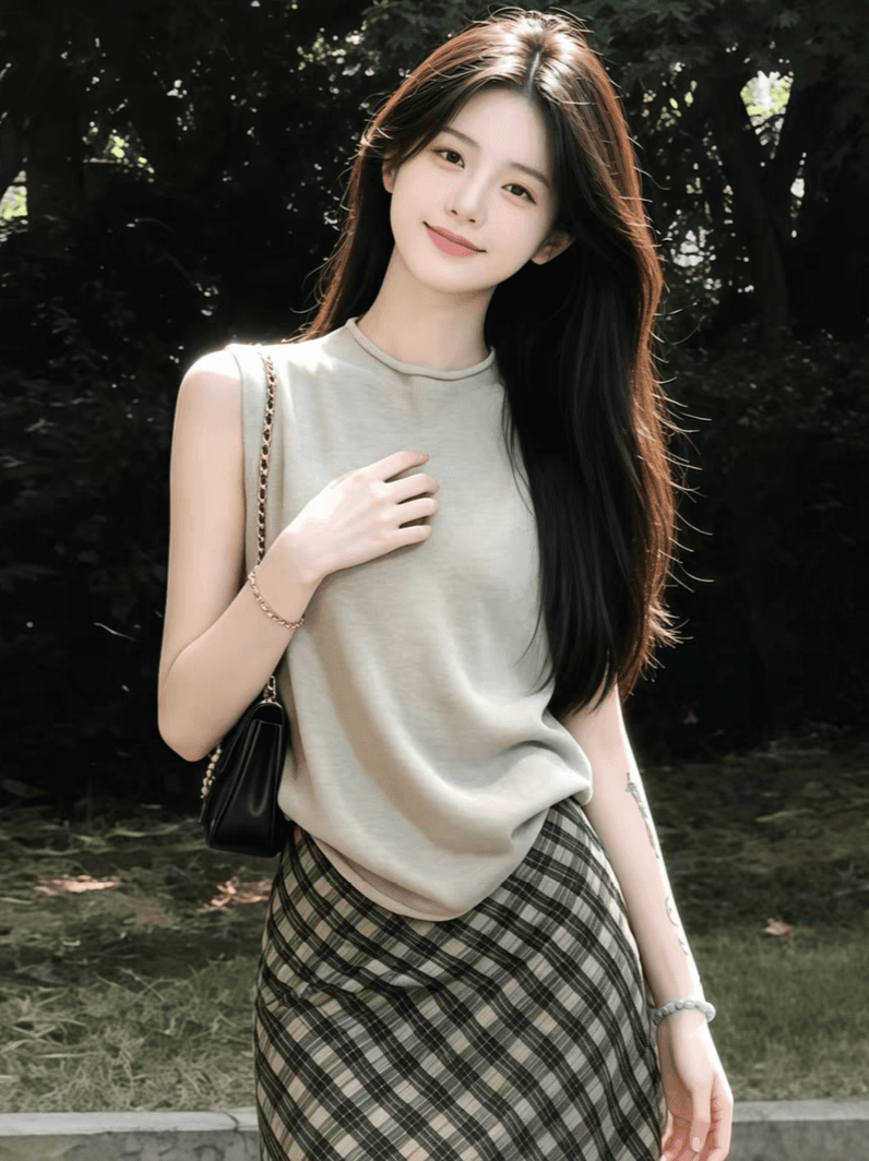 복잡한 고대 돈 바람 니트 조끼 2026 여름 새로운 슬림해 보이는 캐주얼 다용도 디자인 센스 민소매 맨위 여성 의류 상세 이미지 4