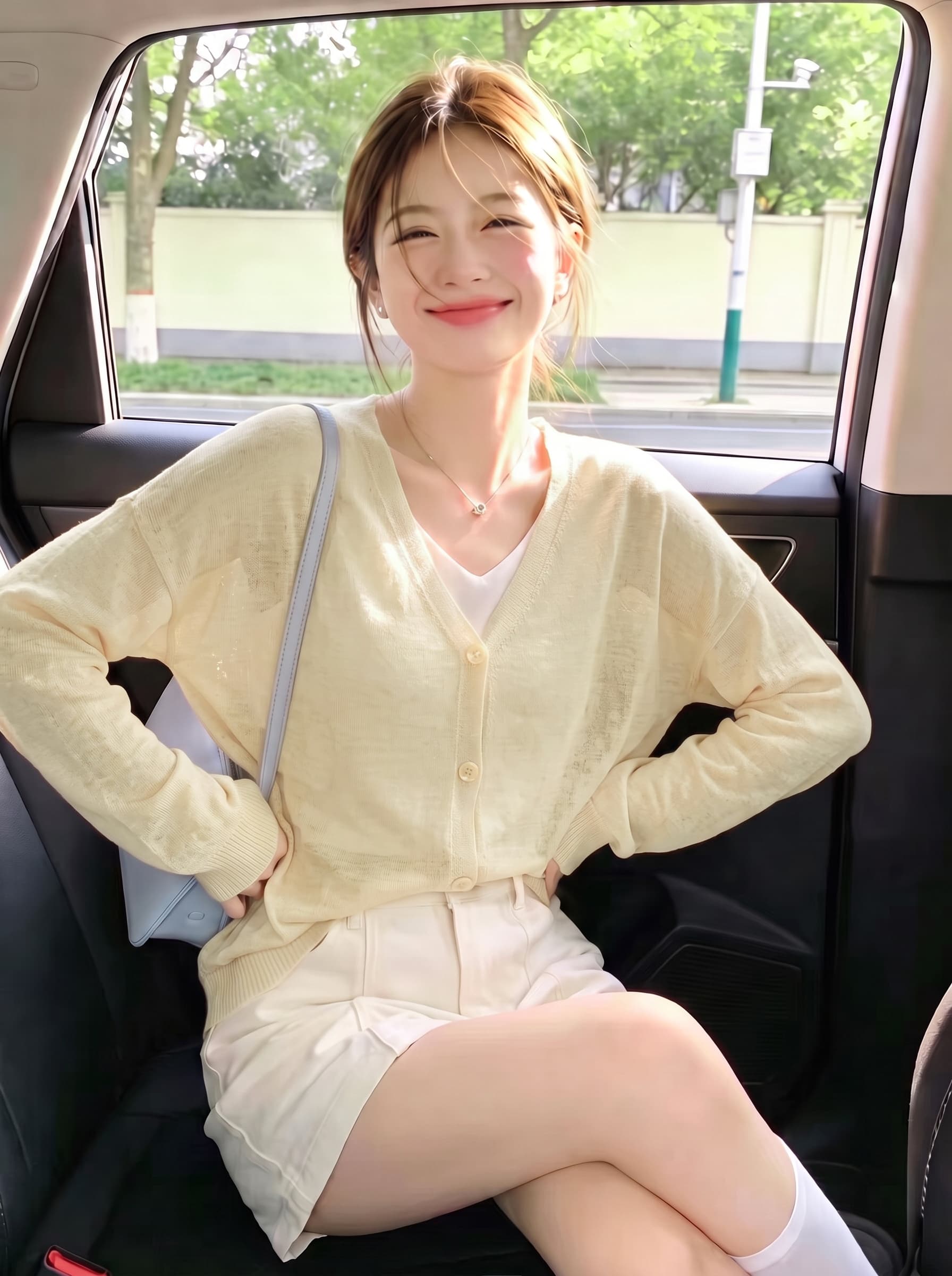 한 부서 부드러운 V넥 얼음 실크 니트 자외선 차단 오픈 가디건 여성 가을 얇은 스타일 외부 가져 가라. 블라우스 Tulle 에어컨 셔츠 숄 상세 이미지 1