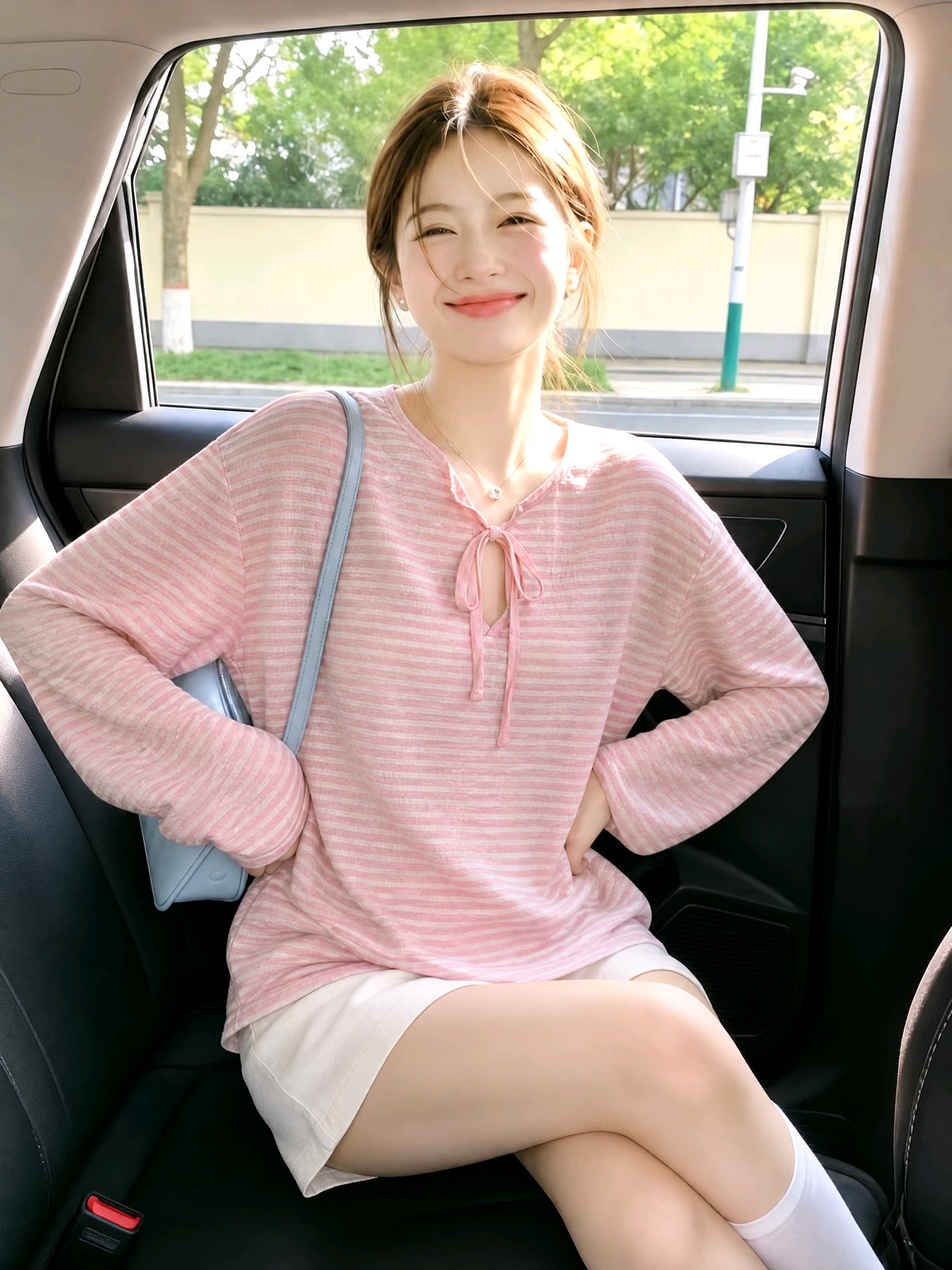 한 부서 외국 가스 연령 감소 핑크색 스트라이프 태양 보호 셔츠 긴팔 티셔츠 여성 여름 루즈핏 외부 가져 가라. 얇은 스타일 블라우스 맨위 상세 이미지 1