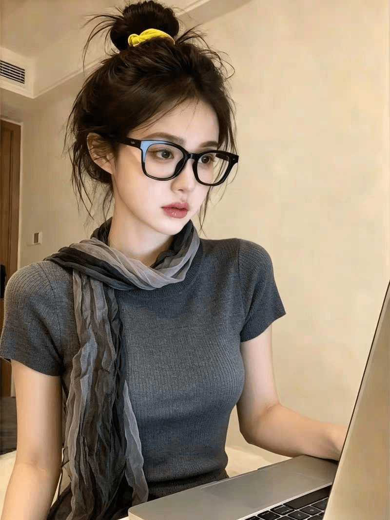 보존 섹션 추천 오래된 돈 바람 레트로 경기 스카프 반팔 니트 스웨터 여성 여름 캐주얼 다용도 슬림해 보이는 맨위 상세 이미지 2