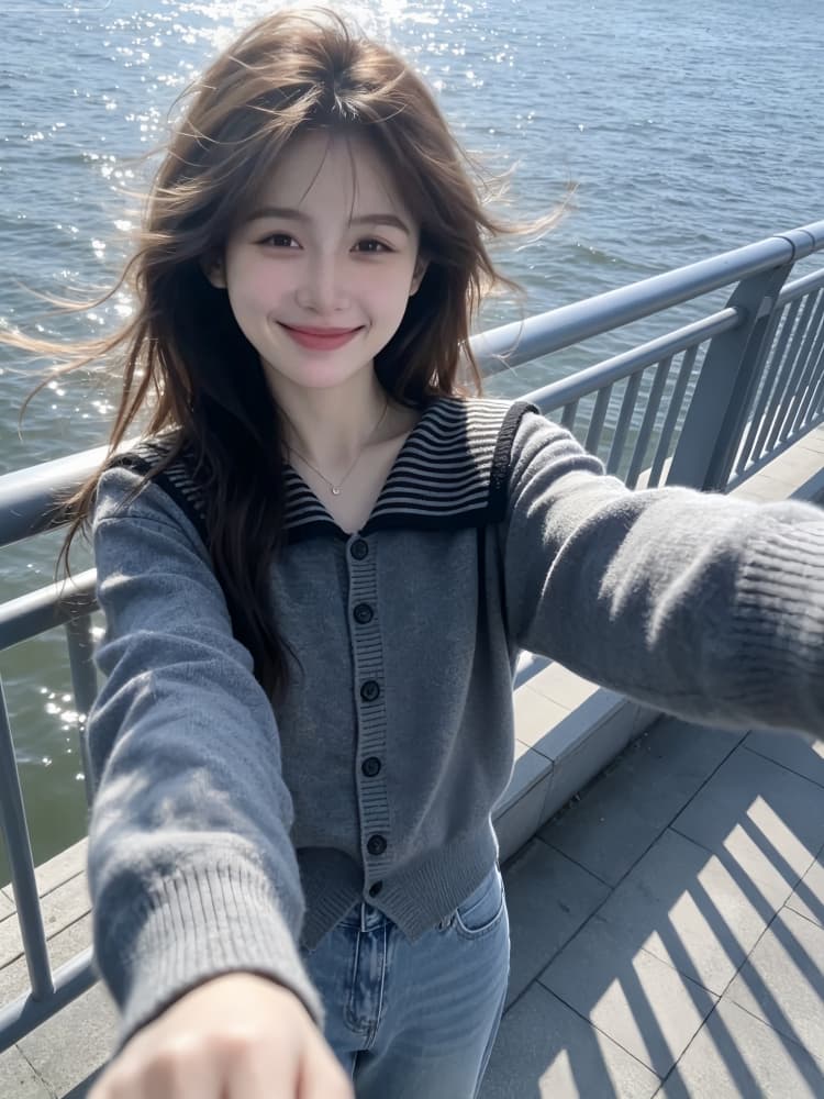 한 부서 학원 스타일 해군 칼라 스트라이프 싱글 줄 버튼 스웨터 여자 2026 가을 겨울 새로운 품격 니트 카디건 코트 상세 이미지 4