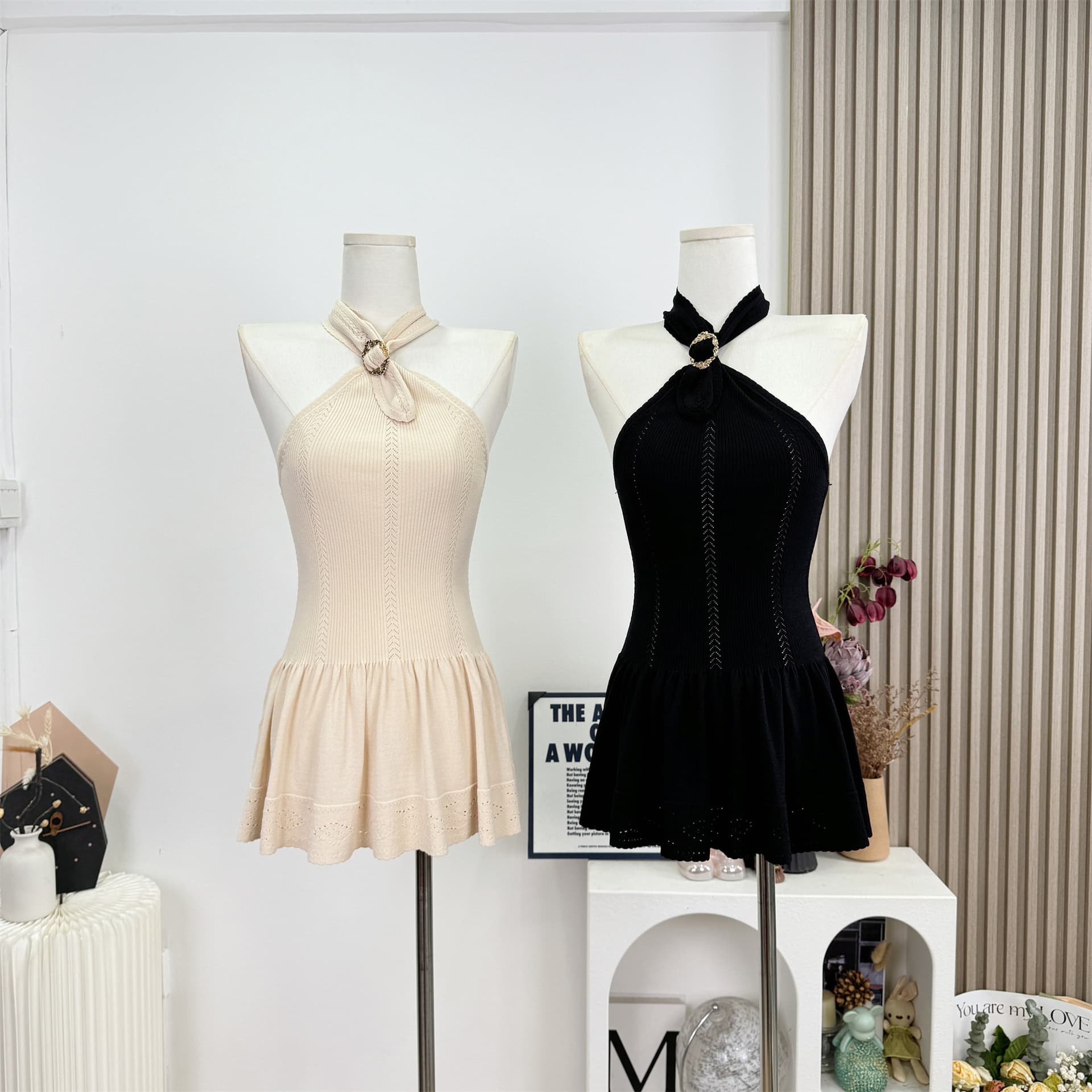 okmashop 향기로운 럭셔리 동백 나무 행침 목 캐미솔 봄 순수한 욕망 섹시함 몸매 가꾸기 슬림해 보이는 니트 맨위 상세 이미지 2