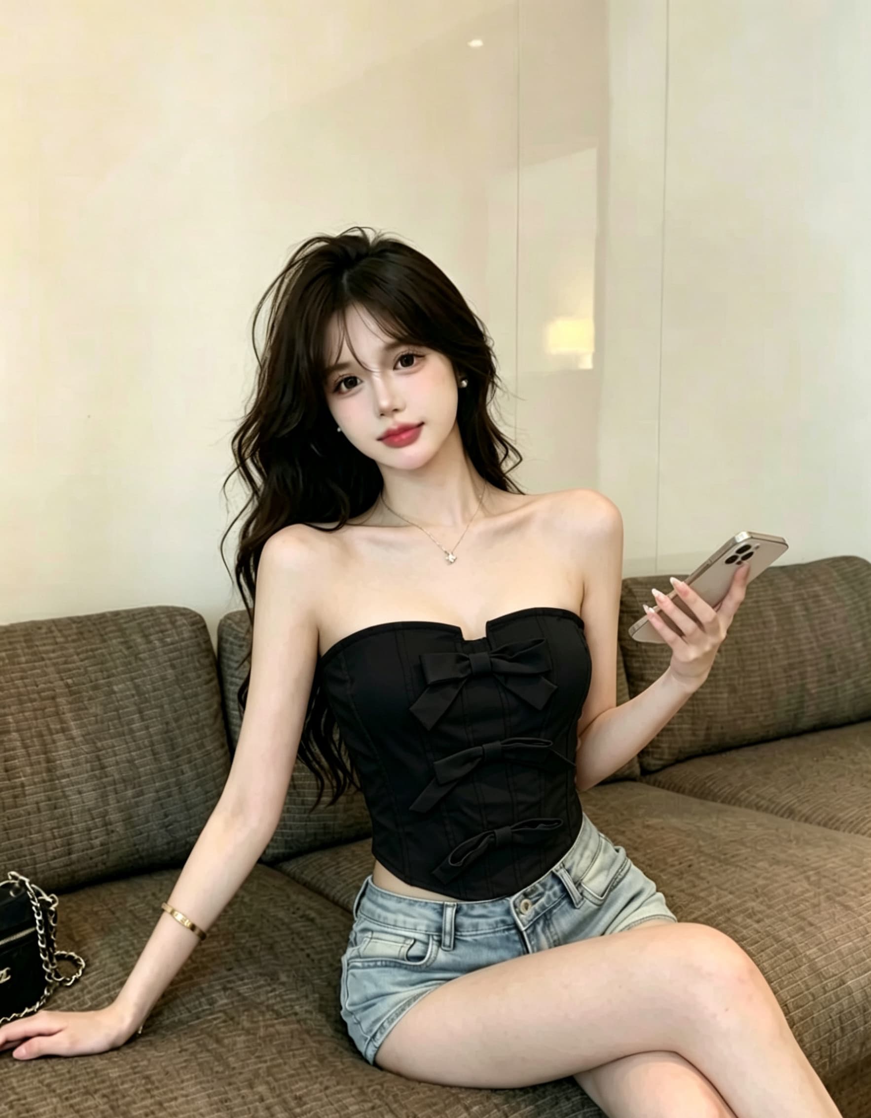 실사 정가 달콤한 매운맛 바람 나비 매듭 생선뼈 튜브탑 여성 허리 수축 슬림해 보이는 외출용 쇼트 스타일 민소매 순수한 욕망 작은 조끼 상세 이미지 14