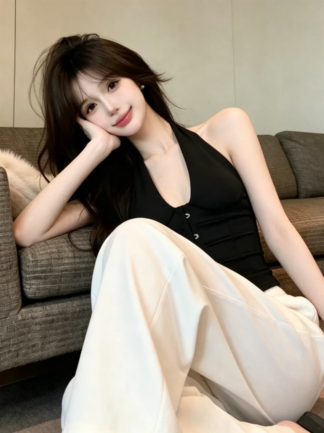 실사 정가 순수한 욕망 행침 목 생선뼈 허리 조끼 깊은 v 허리 수축 슬림해 보이는 쇼트 스타일 백리스 섹시함 튜브탑 맨위 상세 이미지 10