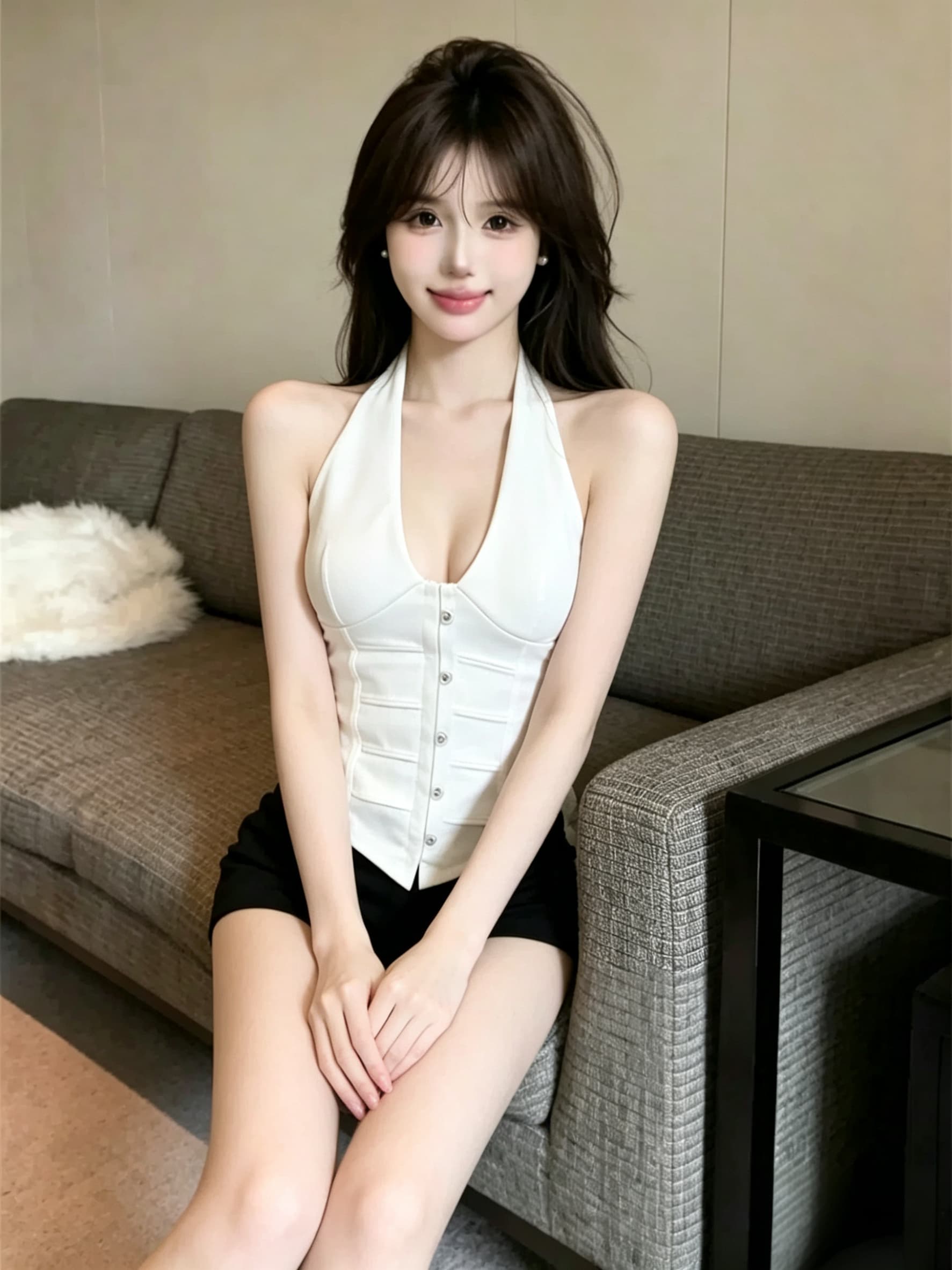 실사 정가 순수한 욕망 행침 목 생선뼈 허리 조끼 깊은 v 허리 수축 슬림해 보이는 쇼트 스타일 백리스 섹시함 튜브탑 맨위 상세 이미지 17