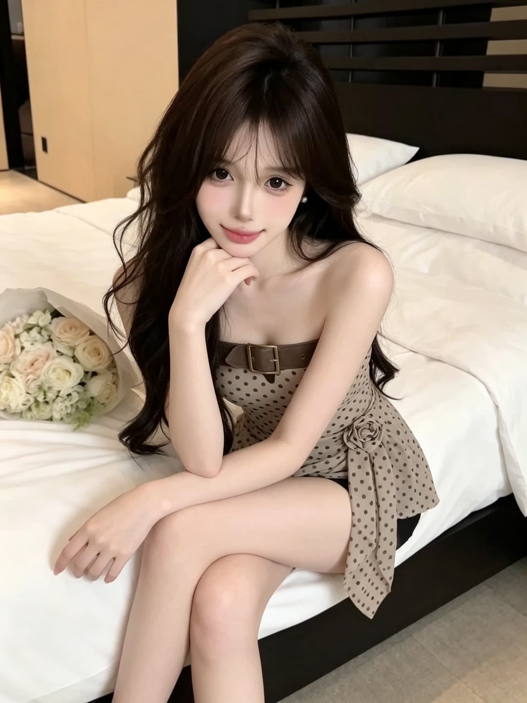 실사 정가 순수한 욕망 핫걸 캐미솔 여름 펌프 Pleat 프릴 허리 수축 슬림해 보이는 디자인 센스 작은 대중 짧은 맨위 상세 이미지 8