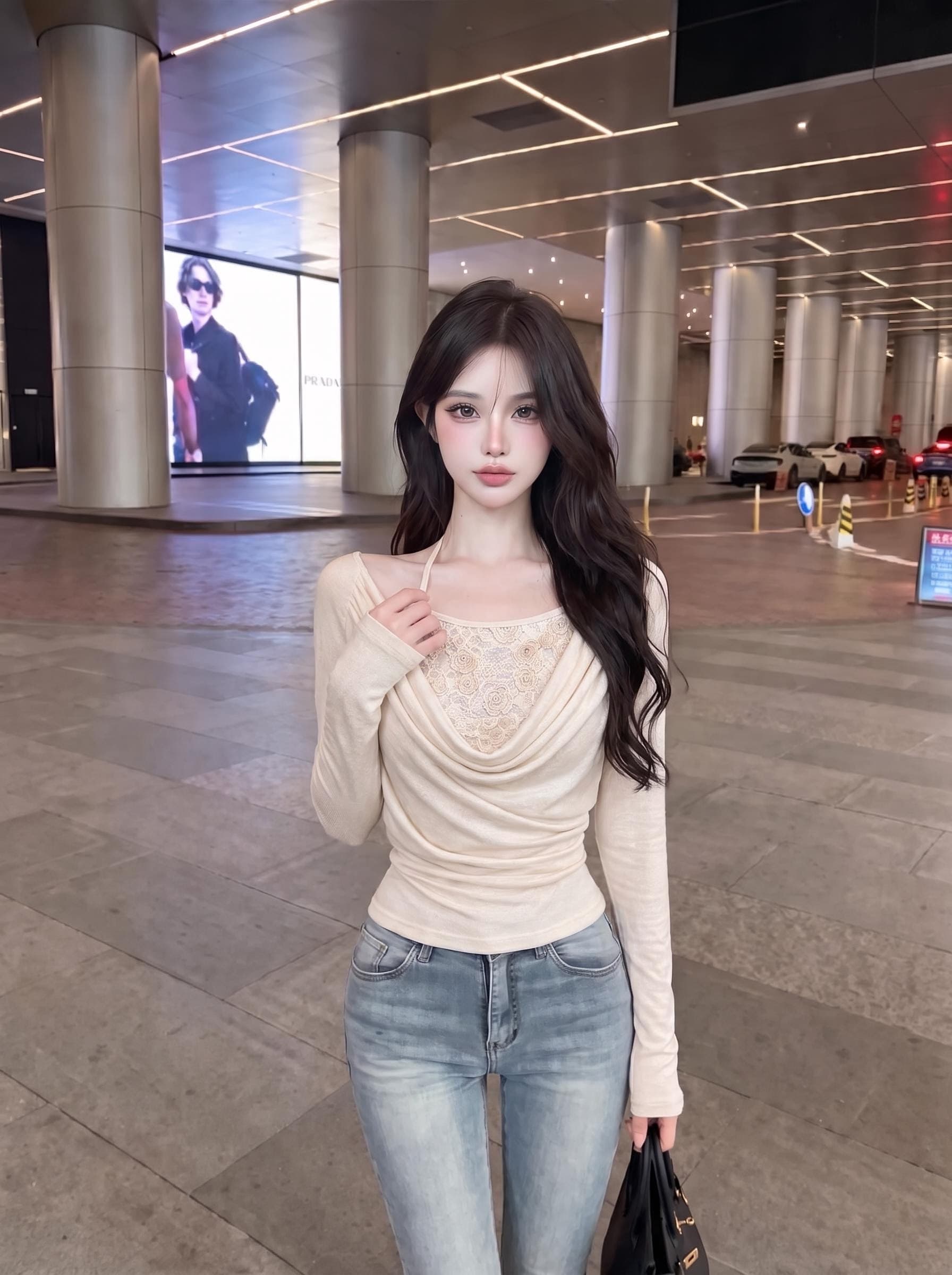 실사 정가 순수한 욕망 흔들다 칼라 행침 목 페이크 레이어드 맨위 3 차원 장미 슬립 패치워크 주름 허리 수축 작은 셔츠 상세 이미지 17