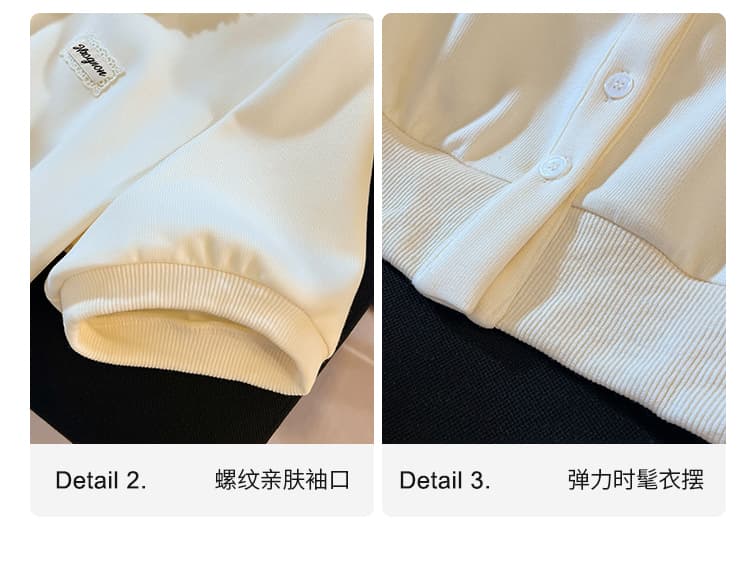 실사 2026 패치워크 베이비 칼라 페이크 레이어드 POLO 칼라 스와로브스키 반팔 티셔츠 여성 작은 키 짧은 외투 맨위 상세 이미지 8