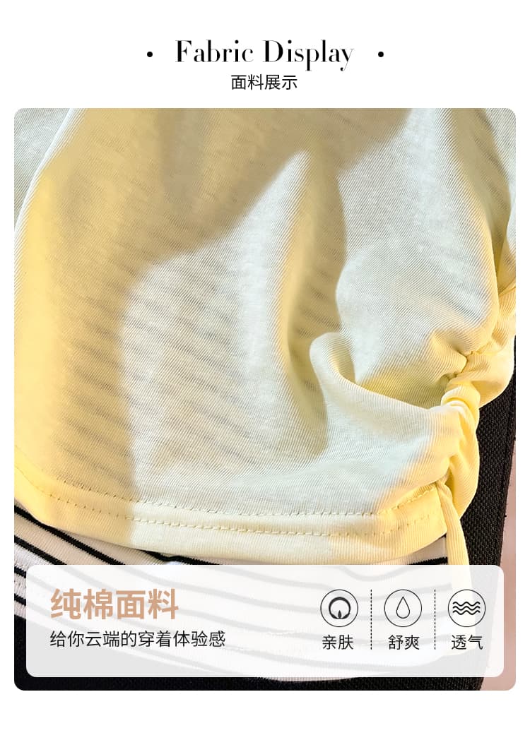 실사 한 부서 디자인 센스 배색 페이크 레이어드 해군 칼라 반팔 티셔츠 여성 여름 폭발 패션 작은 셔츠 맨위 상세 이미지 6