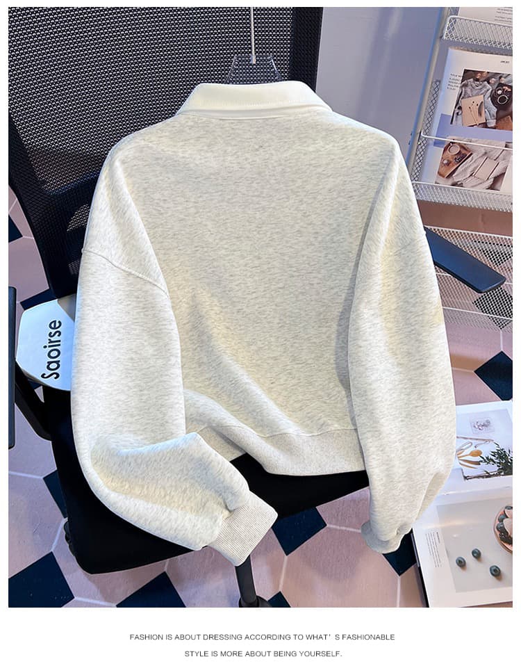 실사 아메리칸 polo 넥타이 페이크 레이어드 후드티 여성 2026 이른 가을 신제품 한 부서 학원 스타일 연령 감소 맨위 상세 이미지 16