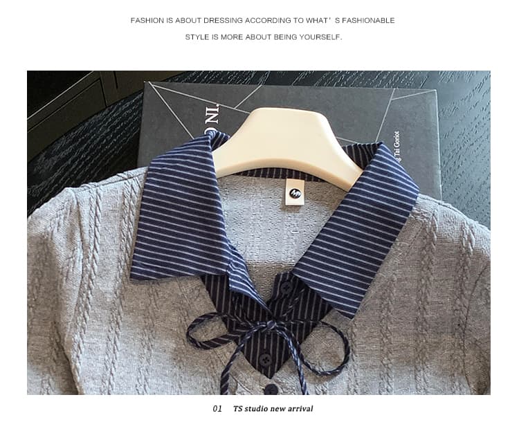 실사 프릴 셔츠 페이크 레이어드 POLO 칼라 긴팔 티셔츠 여성 2026 이른 가을 한 부서 몸매 가꾸기 다용도 맨위 상세 이미지 18