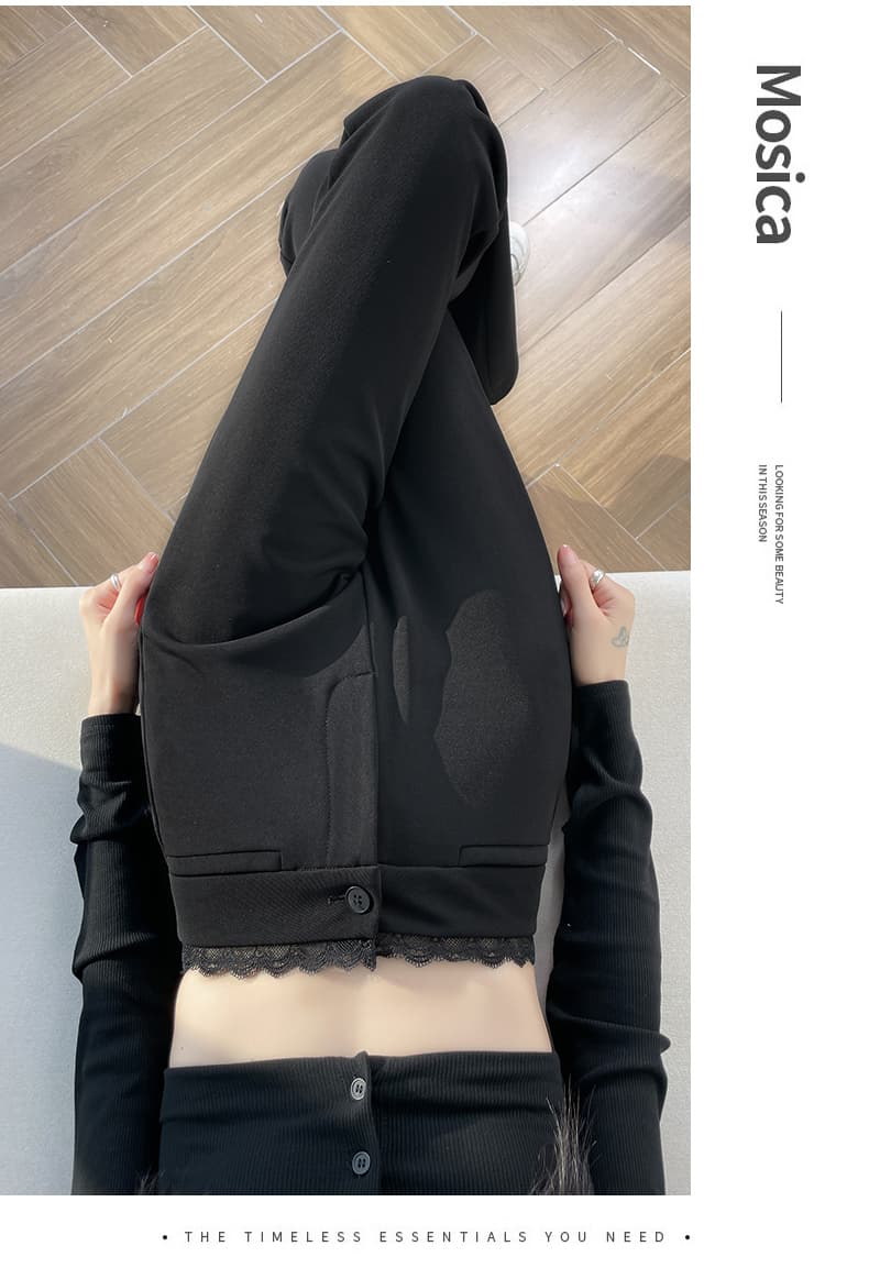실사 2026 가을 새로운 높은 허리 바지 여성 바닥 청소 바지 도루 센스 한국 스타일 와이드 레그 팬츠 부츠컷 범프 바지 트렌디 상세 이미지 23