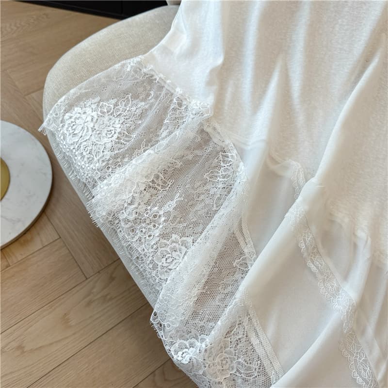 레이스 조각 V넥 민소매 조끼 여성 불규칙 밑단 스택 착용 조끼 티셔츠 2026 봄 드레스 새로운 상세 이미지 8