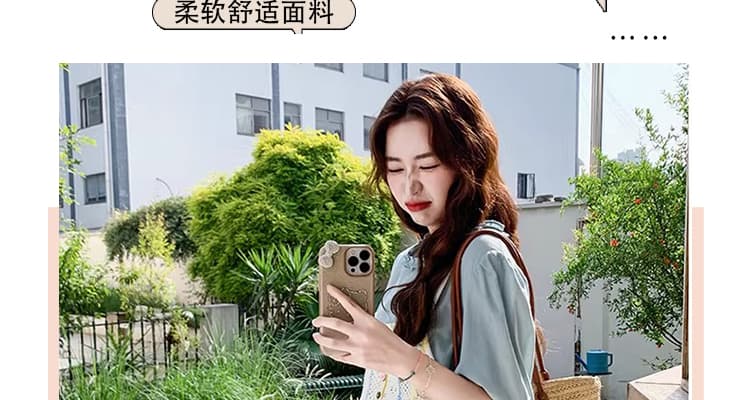 임산부 세트 거품 소매 맨위 도파민 블라우스 슬립 드레스 화이트 루즈핏 와이드 레그 팬츠 임산부 3종 세트 상세 이미지 8