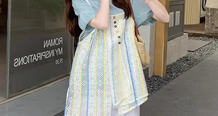임산부 세트 거품 소매 맨위 도파민 블라우스 슬립 드레스 화이트 루즈핏 와이드 레그 팬츠 임산부 3종 세트 상세 이미지 21