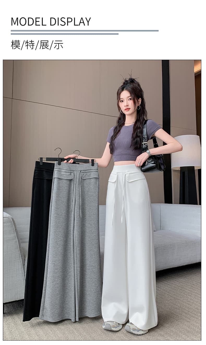 실사 루즈핏 와이드 레깅스 바지 여름 얇은 스타일 고급 센스 슬림해 보이는 도루 가을 센스 리프트 엉덩이 복부 수축 요가 운동 바지 상세 이미지 14