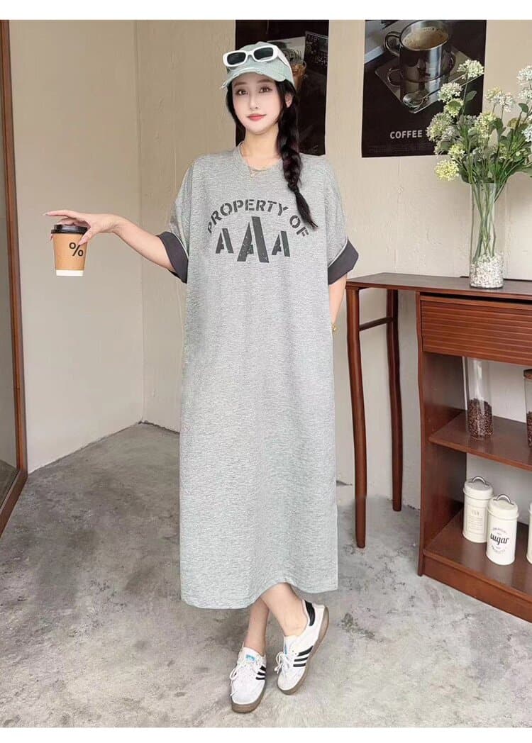 2026 여름 새로운 임산부 드레스 빛 럭셔리 고급 센스 알파벳 티셔츠 임산부 드레스 상세 이미지 10